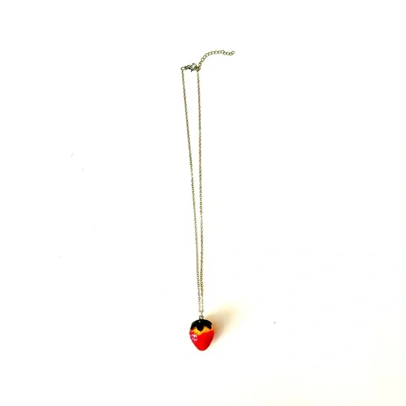 STRAWBERRY Pendant Silver Necklace - Picture 3 of 5
